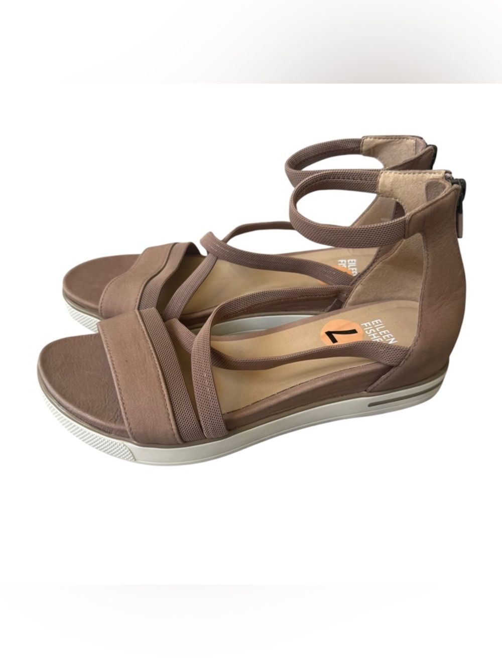 Eileen Fisher Skip Strappy Platform Sandals 7 NEW!
